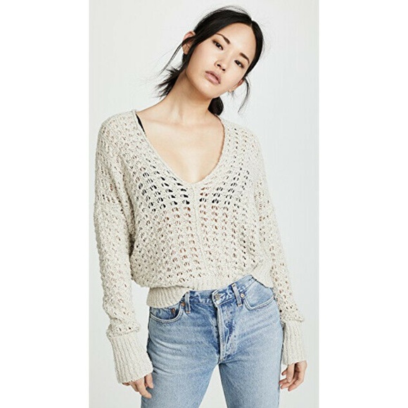 Free People Sweaters - FREE PEOPLE Best Of You Loose Knit V-Neck Sweater
